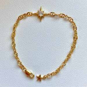 Gold Star CZ Chain Bracelet - Elegant Women's Jewelry